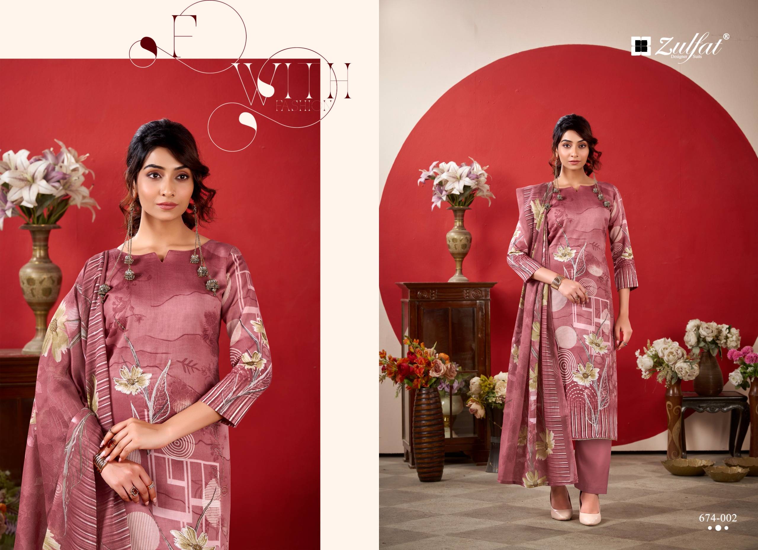 ROSHNI VOL 2 By Zulfat 01 To 04 Series Designer Suits Beautiful Pakistani Suits Wear Pure Cotton Dresses At Wholesale Price